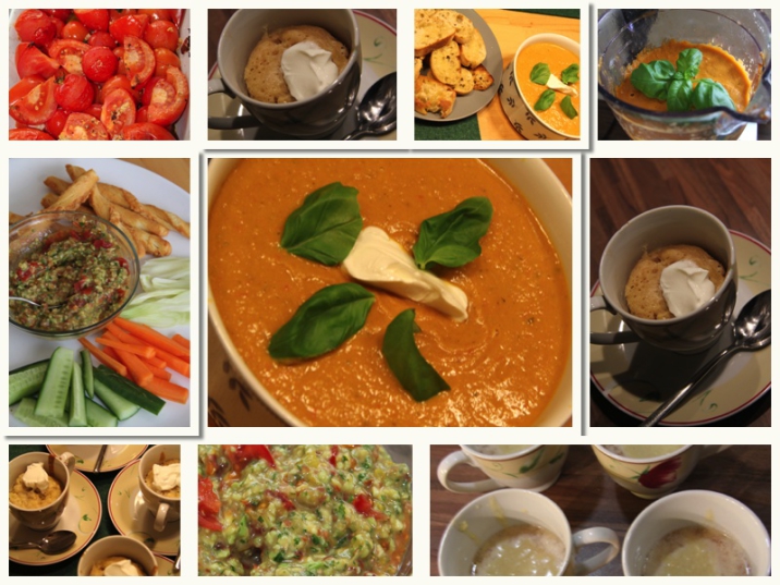 Jamie Oliver Menü - Tomatensuppe mit gerösteten Croutons, Guacamole & Gemüsesticks, Pflaumensoufflé 4 Jamie Oliver Menü - Tomatensuppe mit gerösteten Croutons, Guacamole & Gemüsesticks, Pflaumensoufflé