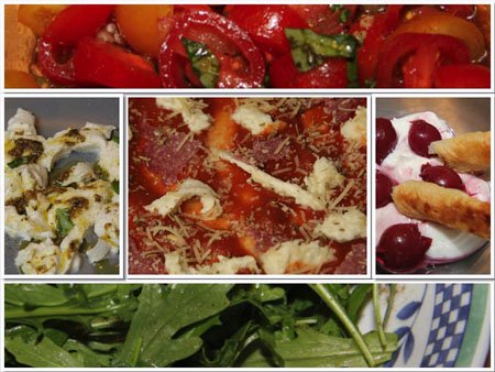 10.Tag Jamie Oliver 30 Minuten Menü - Scharfe Salamipizza, Dreierlei Salate, Kirschen &Vanille-Mascarpone-Creme 7