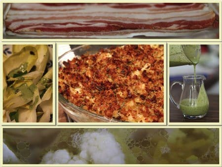 Jamie Oliver 30 Minuten Menü-Blumenkohl-Makkaroni-Auflauf, bunter Chicoréesalat, grünes Joghurtdessing und Pflaumen aus dem Ofen 2 Jamie Oliver 30 Minuten Menü- Blumenkohl-Makkaroni-Auflauf, bunter Chicoréesalat, grünes Joghurtdessing und Pflaumen aus dem Ofen