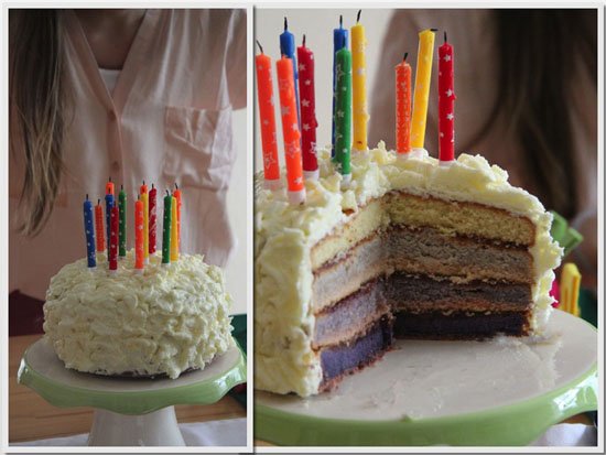Ombre torte - happy birthday torte für unsere tochter