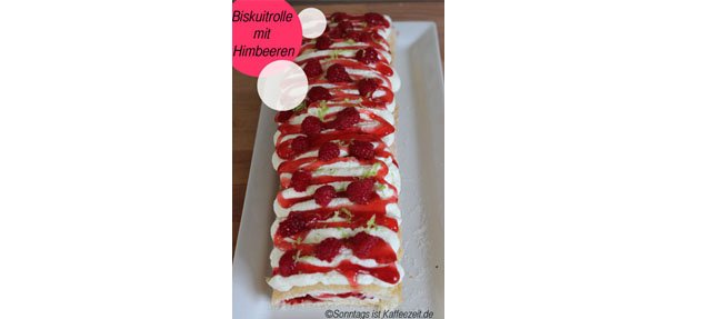 Mega fruchtige Biskuitrolle mit Himbeeren Rezept 12