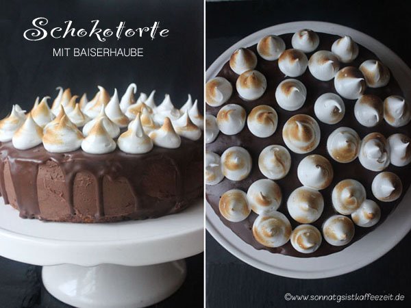 Schokotorte mit Baiserhaube