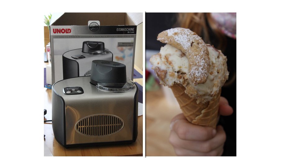 Vanillekipferl eis zu weihnachten mit der unold eismaschine de luxe