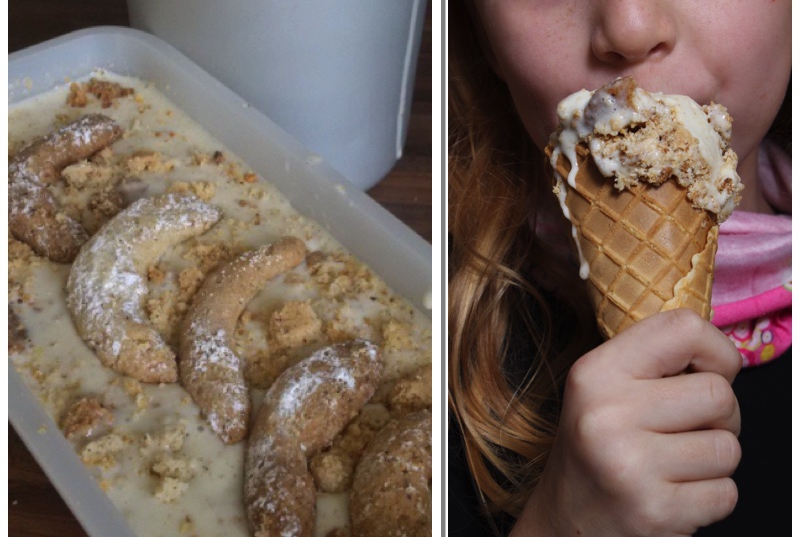 Vanillekipferl eis zu weihnachten mit der unold eismaschine de luxe 2