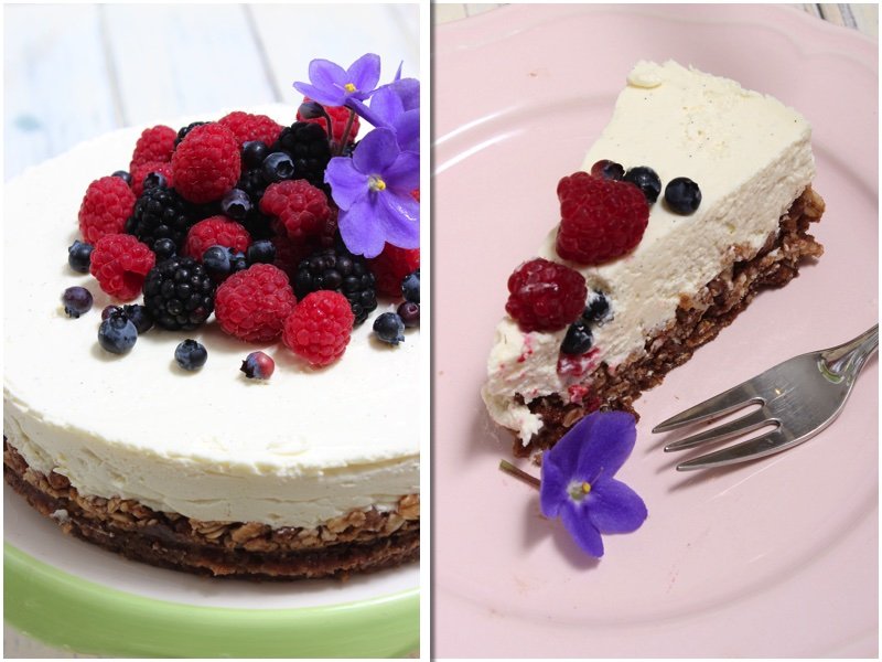 Müslikuchen mit Schoko-Kakao Müesli mit Schneekoppe