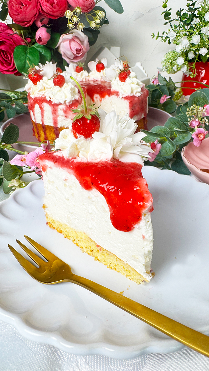 Milchreistorte mit Erdbeeren Rezept-Erdbeerkuchen