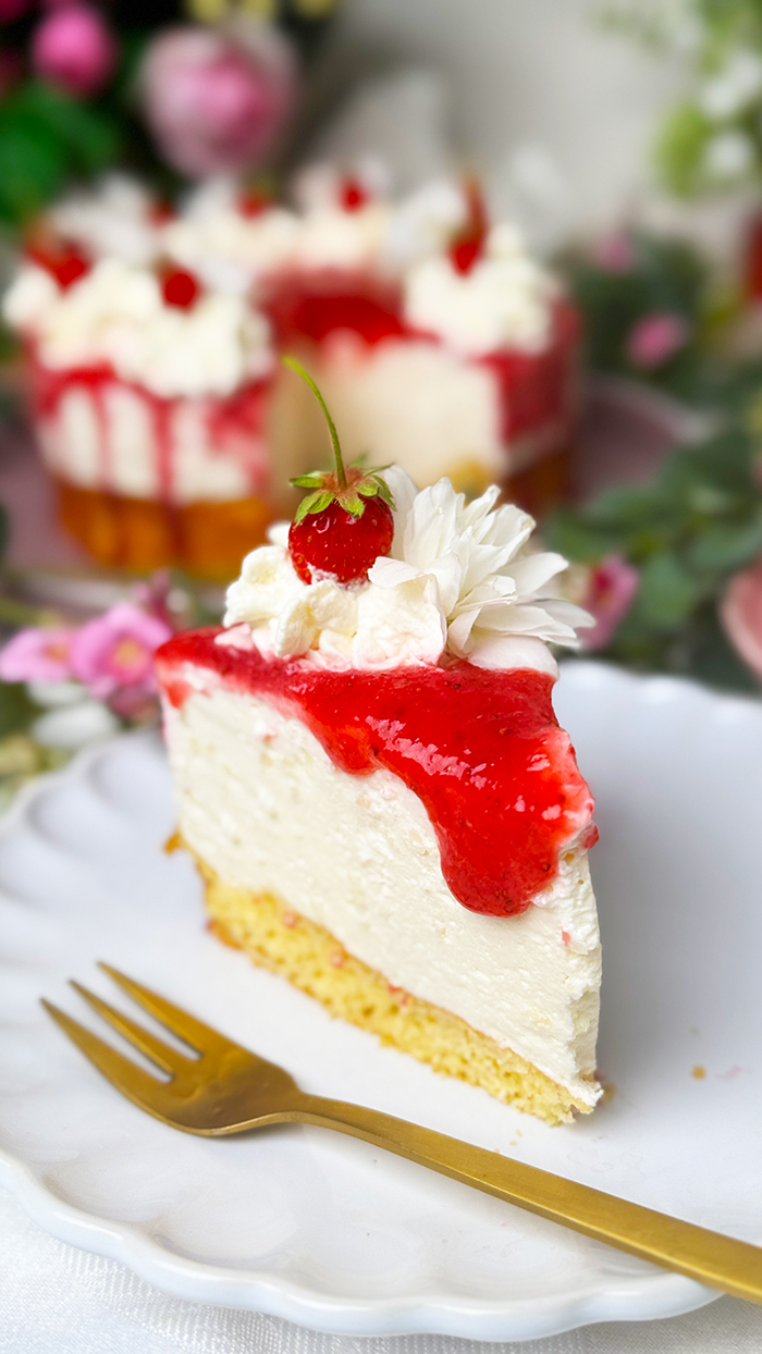 Milchreistorte mit Erdbeeren Rezept-Erdbeerkuchen 