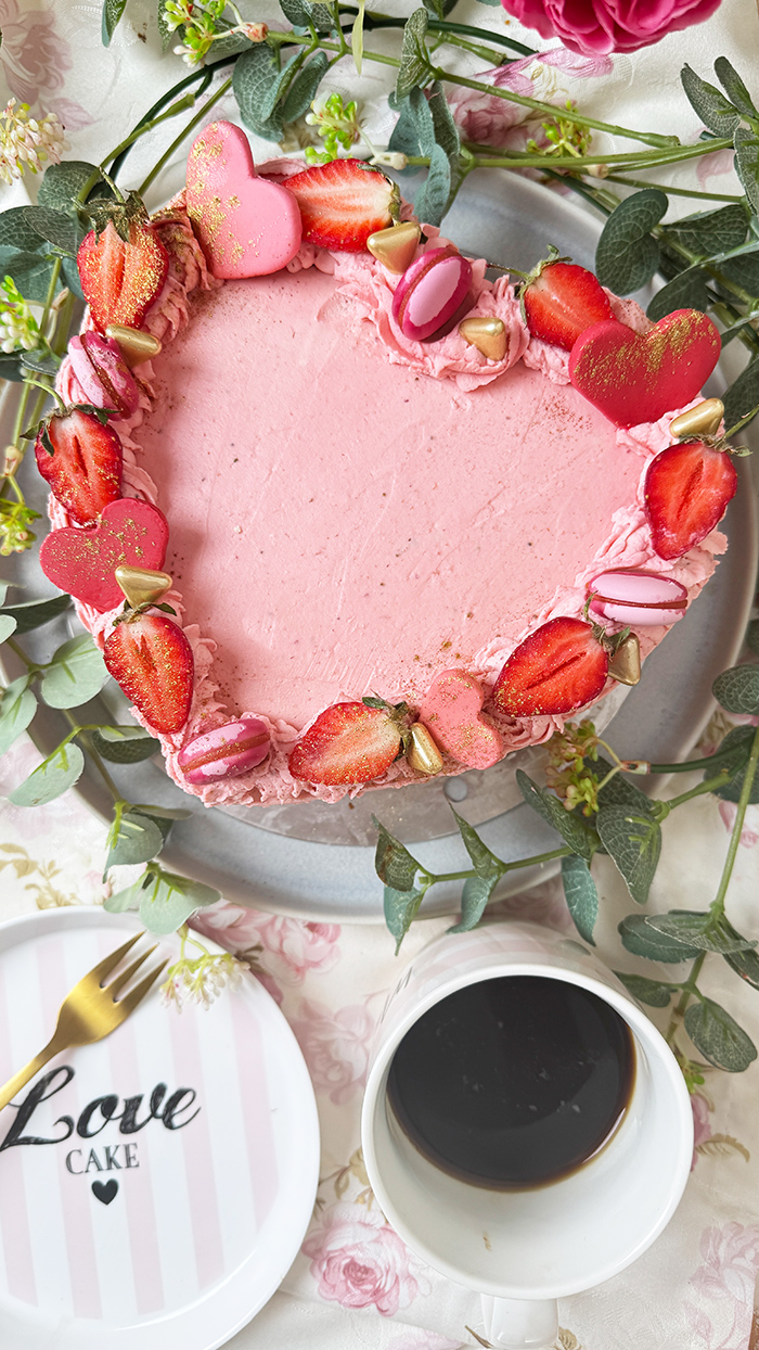 Schnelle Herztorte backen mit Erdbeeren für Muttertag oder Valentinstag 
