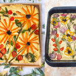 Focaccia Garden Rezept fluffiges italienisches Fladenbrot mit buntem Gemüse und frischen Kräutern