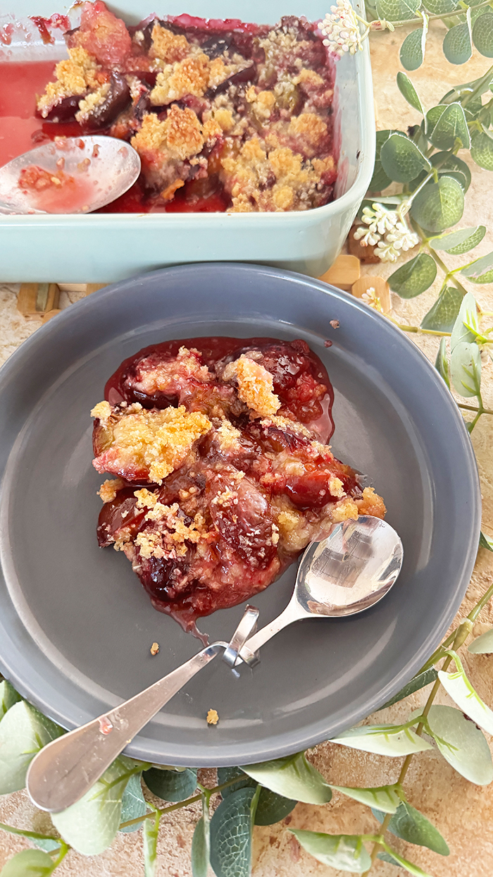 Pflaumen-Crumble mit Kokos Rezept
