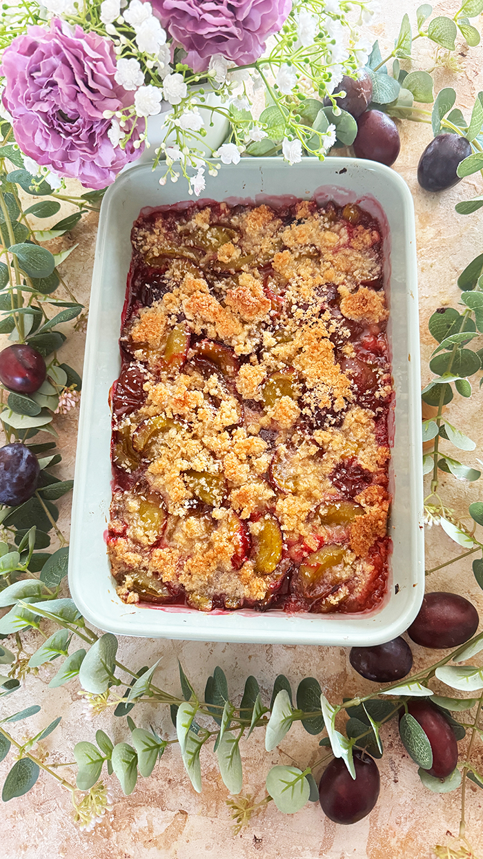 Pflaumen-Crumble mit Kokos Rezept