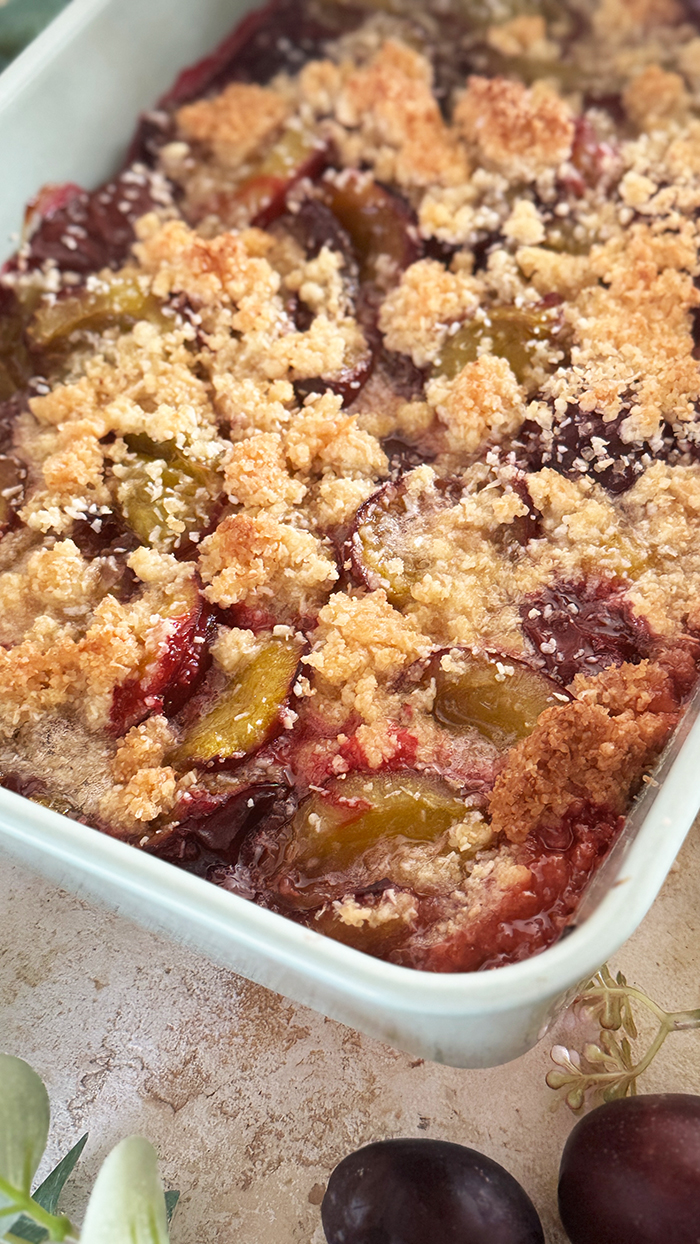 Pflaumen-Crumble mit Kokos Rezept
