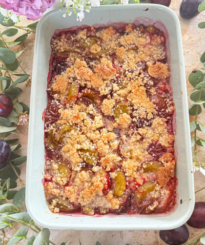 Pflaumen-Crumble mit Kokos Rezept