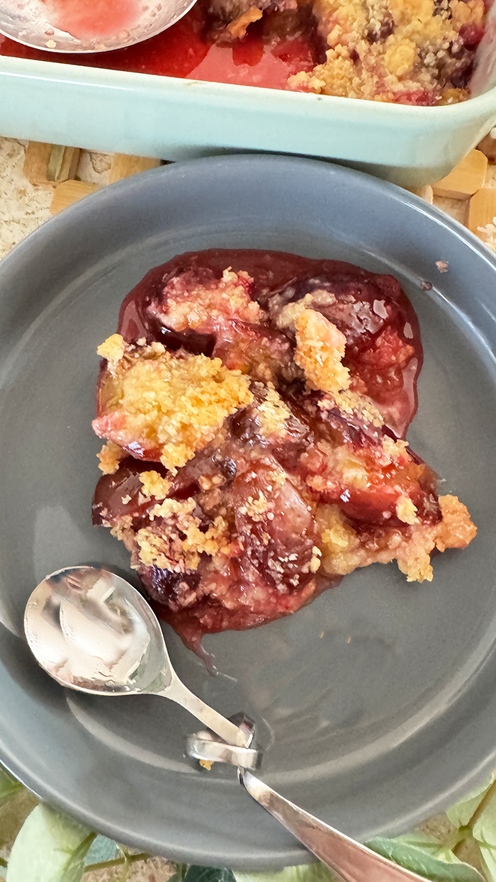 Pflaumen-Crumble mit Kokos Rezept