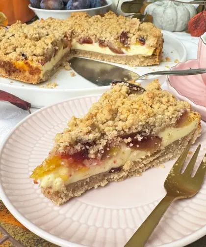 Zwetschgen-Käsekuchen mit Streusel Rezept, Zwetschgenkuchen mit Streusel, Pflaumenkuchen