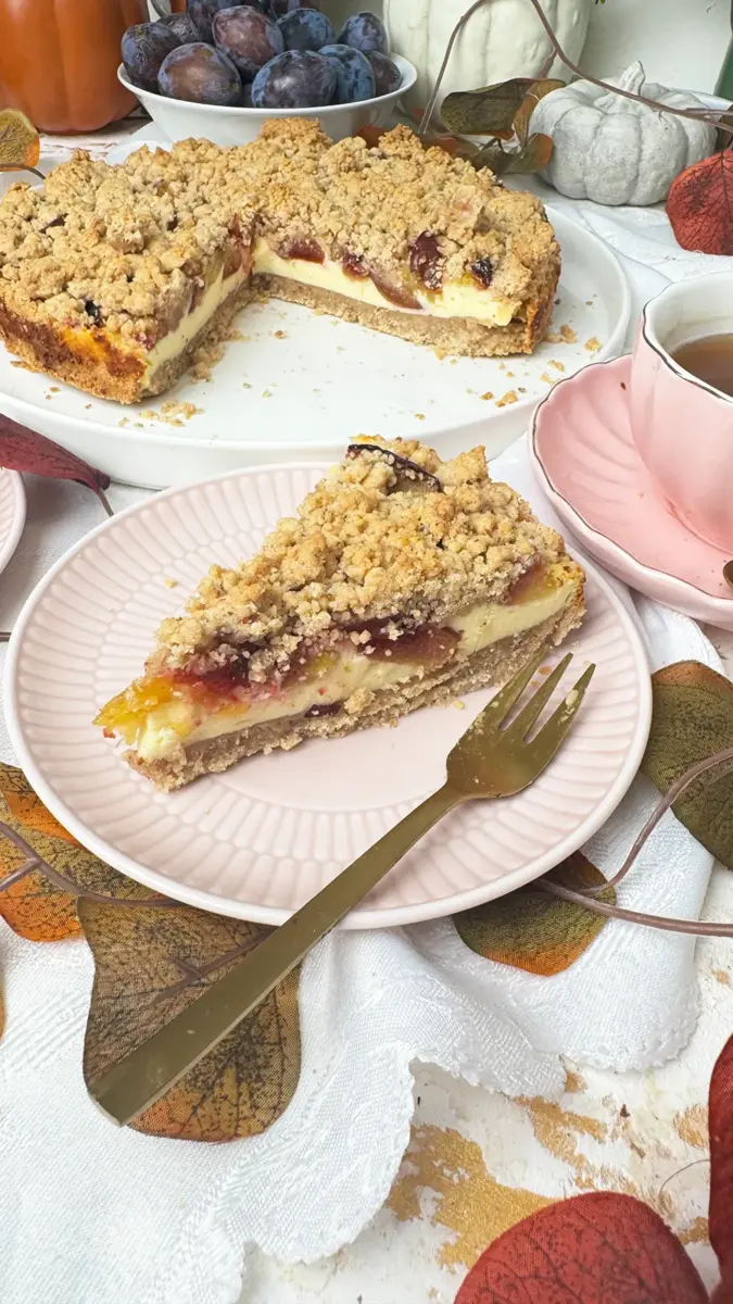Zwetschgen-Käsekuchen mit Streusel Rezept: Ein einfacher leichter Genuss 1 Zwetschgen Kaesekuchen mit Streusel Rezept 05