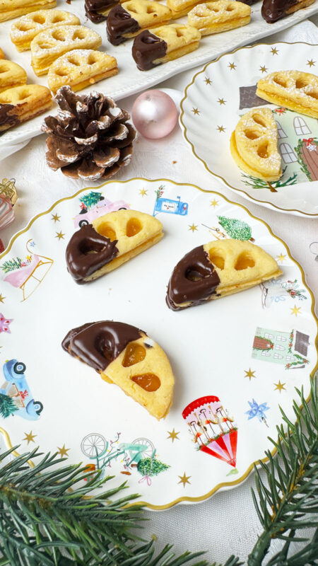 Orangenplätzchen Rezept-Orangenspalten Plätzchen