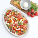 Melonensalat mit Schinken und Tomaten - Einfach , Sommersalat, Grillsalat
