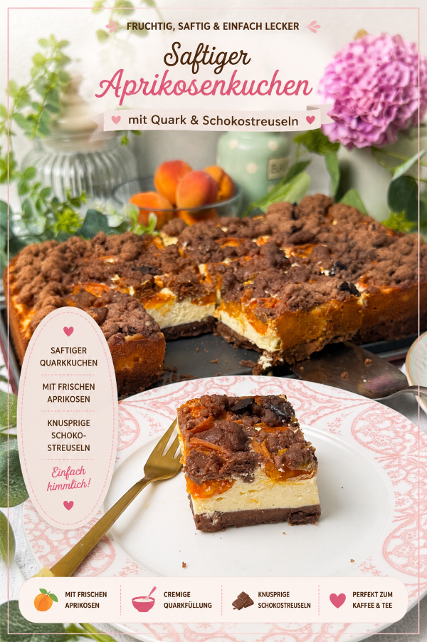 Saftiger Aprikosenkuchen mit Quark und Schokostreuseln nach Omas Art 7 Aprikosenkuchen mit Quark und Streuseln