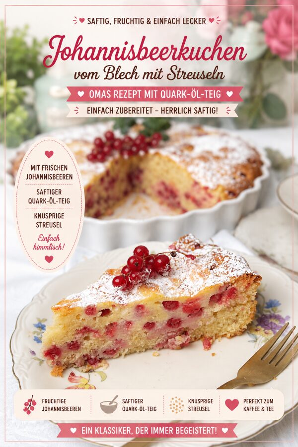 Johannisbeerkuchen mit Schmand, saftig und einfach 8 Johannisbeerkuchen mit Schmand, saftig und cremig