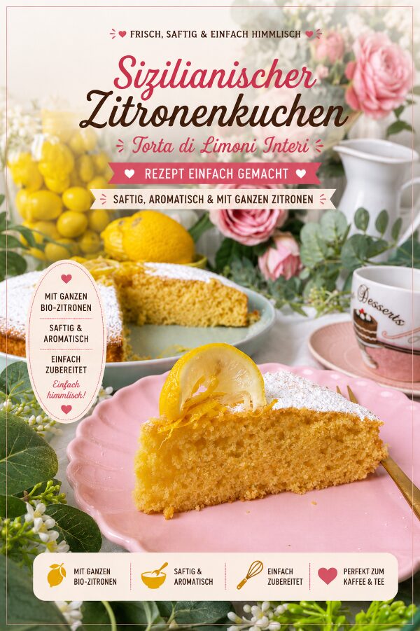 Sizilianischer Zitronenkuchen, Torta di Limoni Interi einfach selber backen 8 Sizilianischer Zitronenkuchen, Torta di Limoni Interi Rezept einfach gemacht
