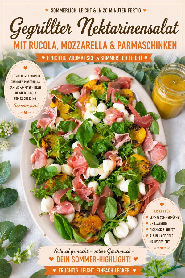 Gegrillter Nektarinensalat mit Rucola, Mozzarella und Parmaschinken, sommerlich leicht und in 20 Minuten fertig 9 Gegrillter Nektarinensalat mit Rucola, Mozzarella und Parmaschinken, sommerlich leicht und in 20 Minuten fertig 6
