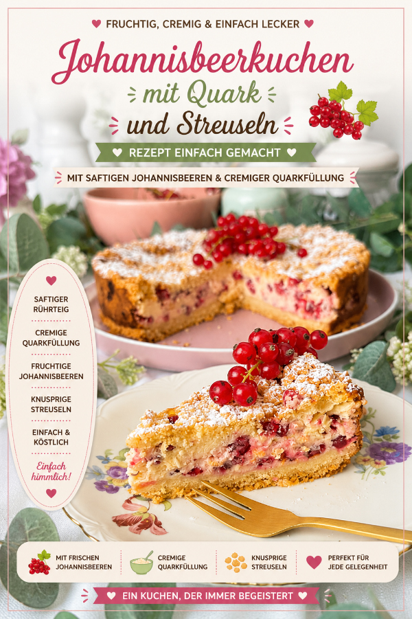 Johannisbeerkuchen mit Quark und Streuseln, cremig & fruchtig 8 Johannisbeerkuchen mit Quark und Streuseln, cremig & fruchtig 1