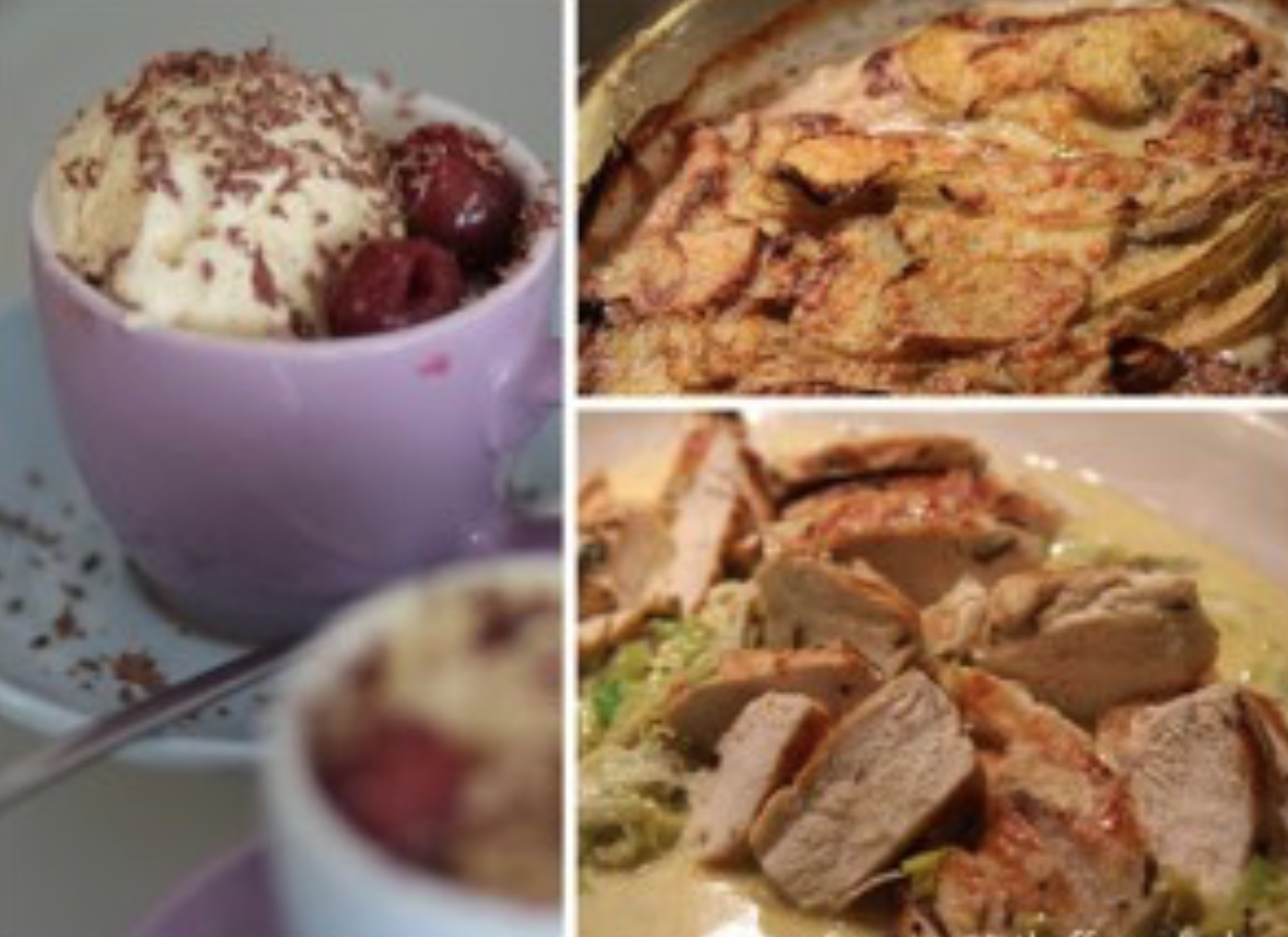  Jamie Oliver 30 Minuten Menü- Hähnchen mit Senfsauce, Kartoffelgratin, Mangold & ertrunkene Kapuziner