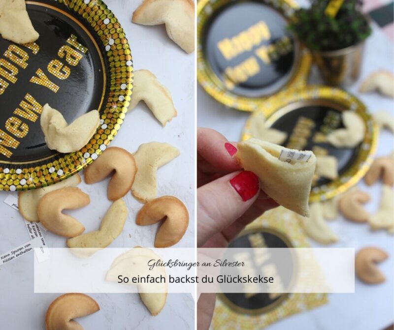 Glückskekse selber backen für Silvester mit einer kleinen Brotschaft