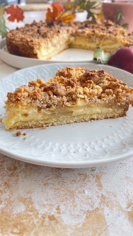 Apfelkuchen mit Vanillecreme und Mandelnstreuseln 06
