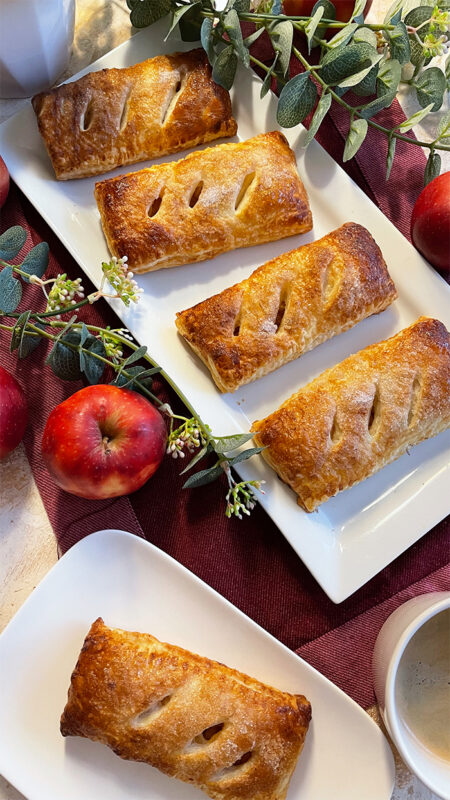 Apfeltaschen mit Blaetterteig
