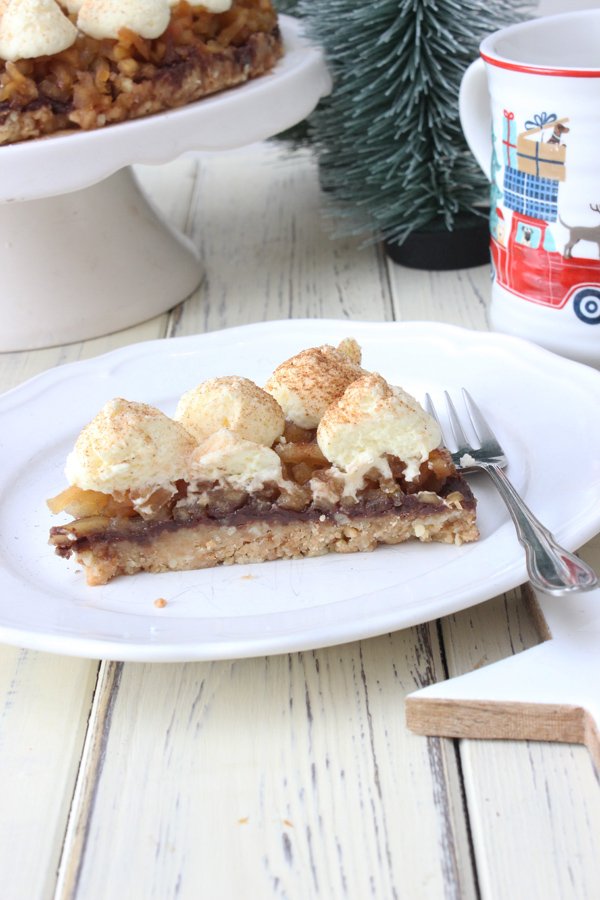 Apfelweinkuchen mit Spekulatiusboden ohne Backen 