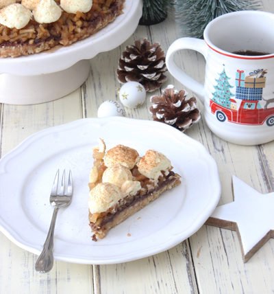 Apfelweinkuchen mit Spekulatiusboden ohne Backen