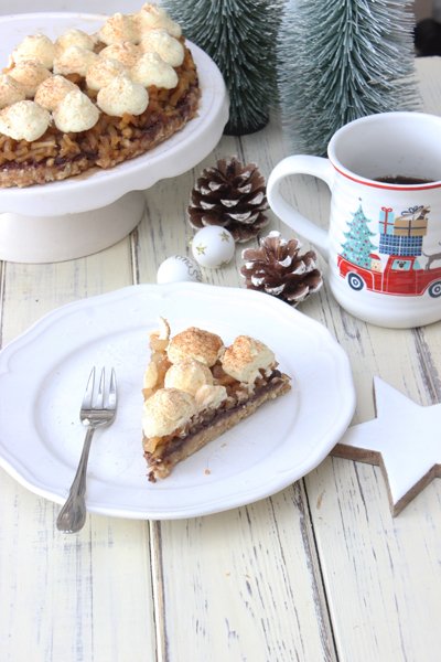 Apfelweinkuchen mit Spekulatiusboden ohne Backen