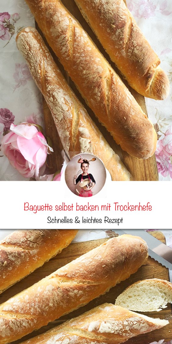 Baguette selbst backen mit Trockenhefe - So einfach geht es, Baguette Rezept, Baguette schnell, Baguette Form, Baguette Blech