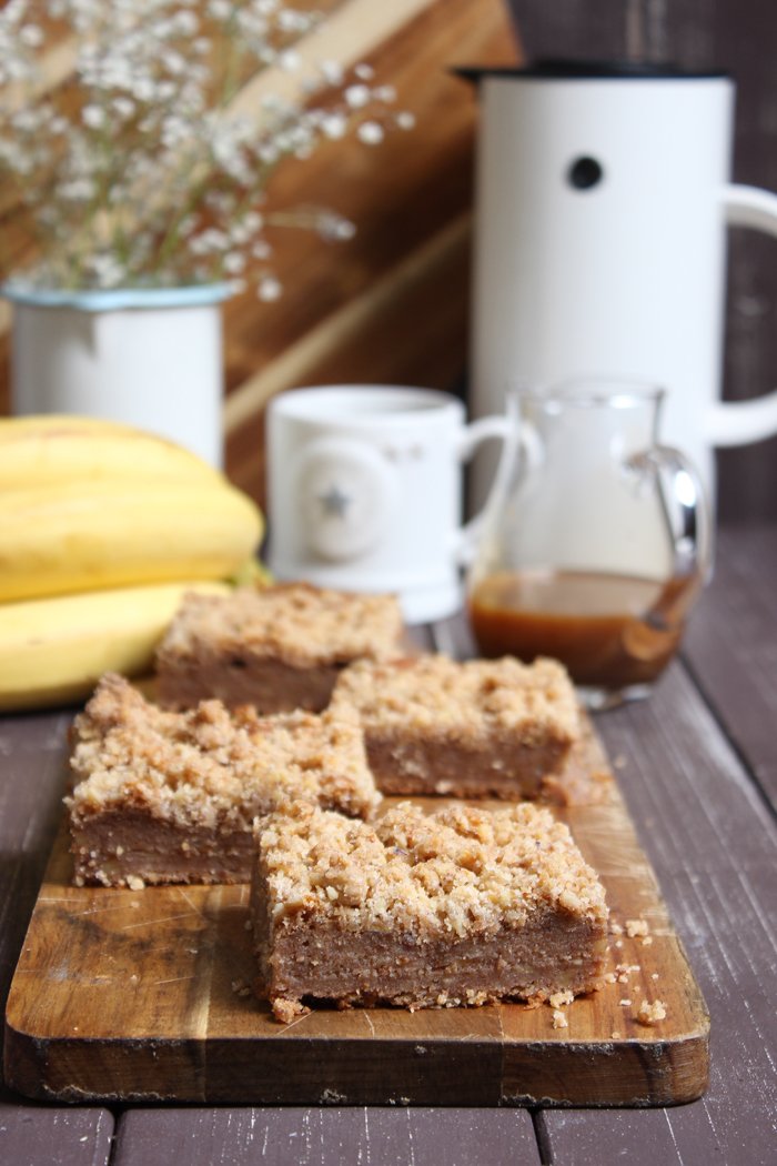Bananen-walnuss-streuselkuchen mit karamellsoße - super einfach 6 Bananen-walnuss-streuselkuchen mit karamellsoße