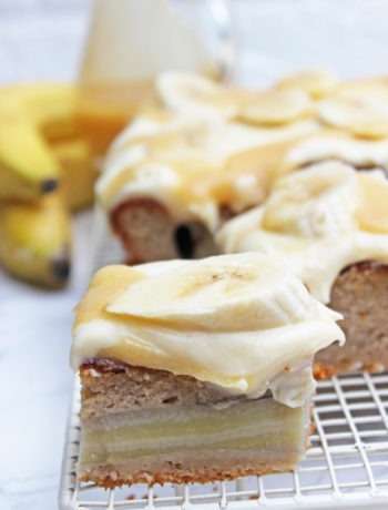Super cremiger bananenkuchen mit karamell-frischkäse-creme 4