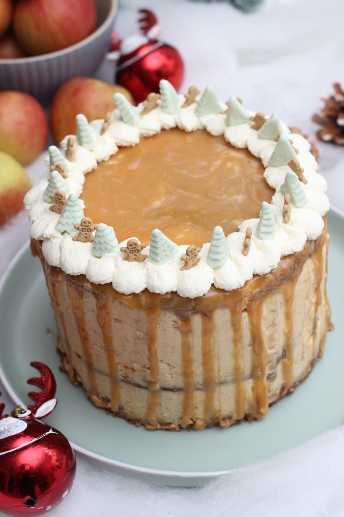 Bratapfeltorte mit karamell zu weihnachten