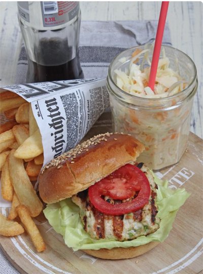 Chicken burger und coleslaw rezept - gefu trommelreibe 1 Chicken burger und coleslaw rezept - gefu trommelreibe 1