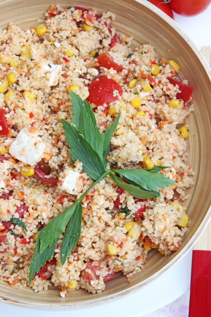 Couscoussalat mit bunten gemüse rezept