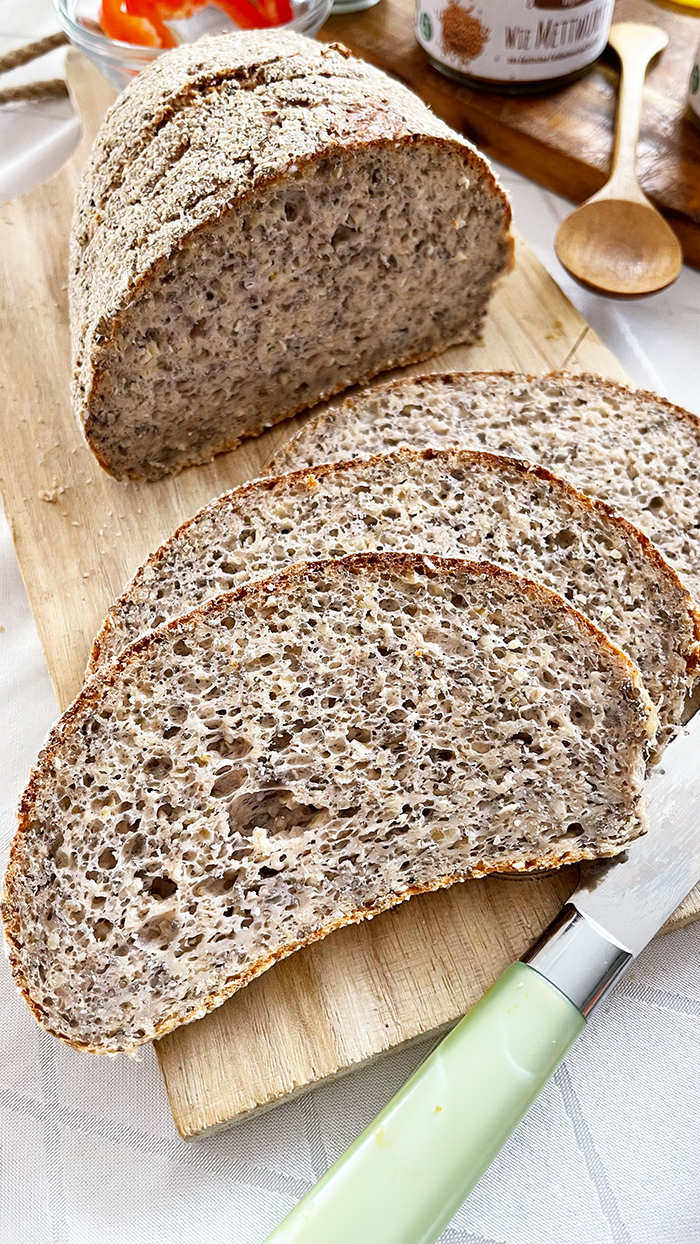 Dinkel-Leinsamen-Brot Rezept