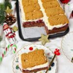 IMG Einfacher Spekulatius Kuchen mit Kirschen vom Blech 04