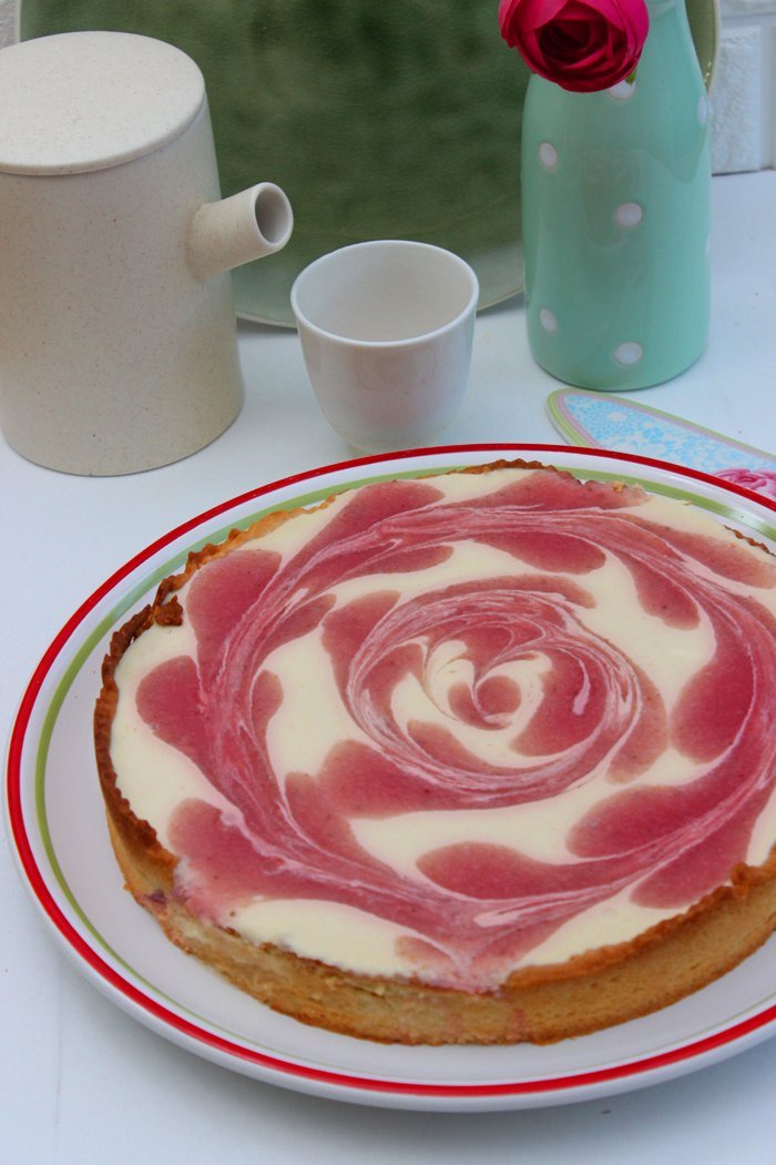 Erdbeer-mango-swirl-cake | 3 punkte kuchen von weight watchers