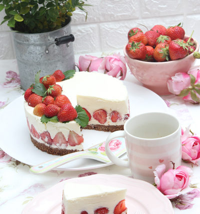 Mega leckere Erdbeer-Panna-Cotta-Torte | No Bake Cake 2