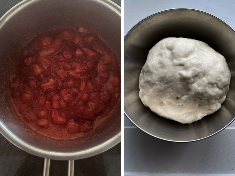 Erdbeer-Schnecken mit Guss Rezept