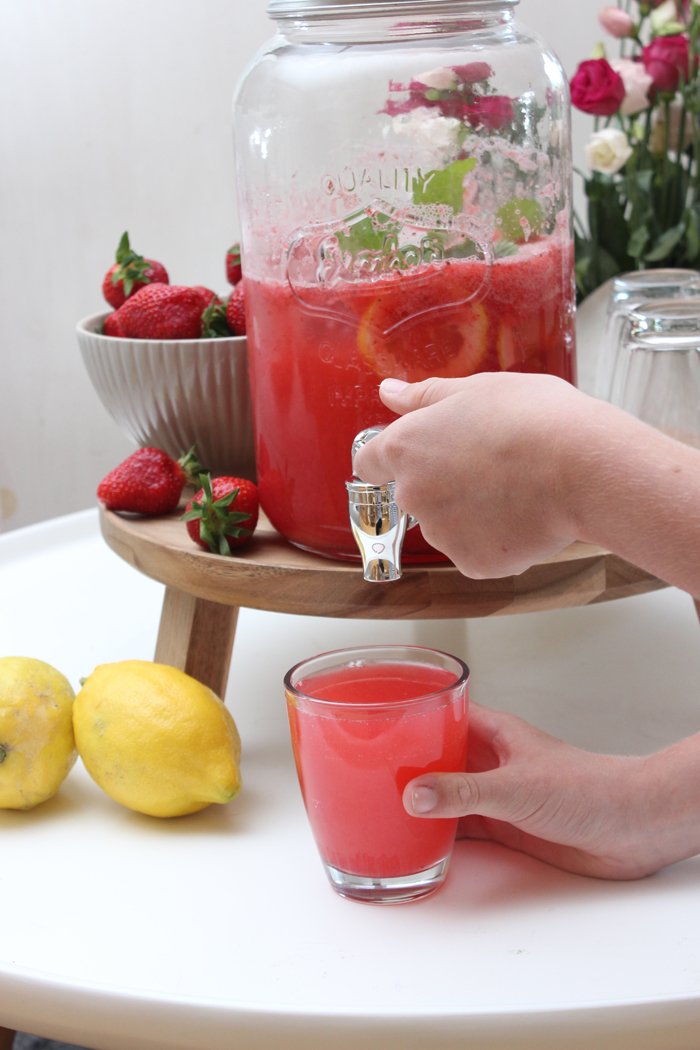 Erdbeer-Zitronen-Limonade selber machen ohne Zucker