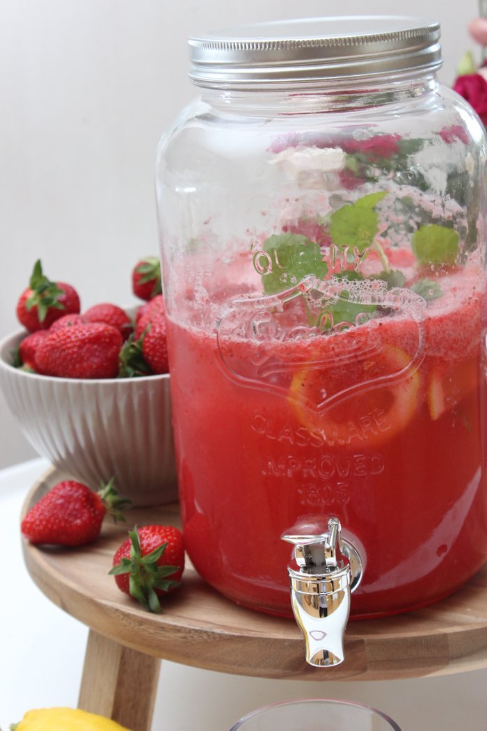 Erdbeer-Zitronen-Limonade selber machen ohne Zucker