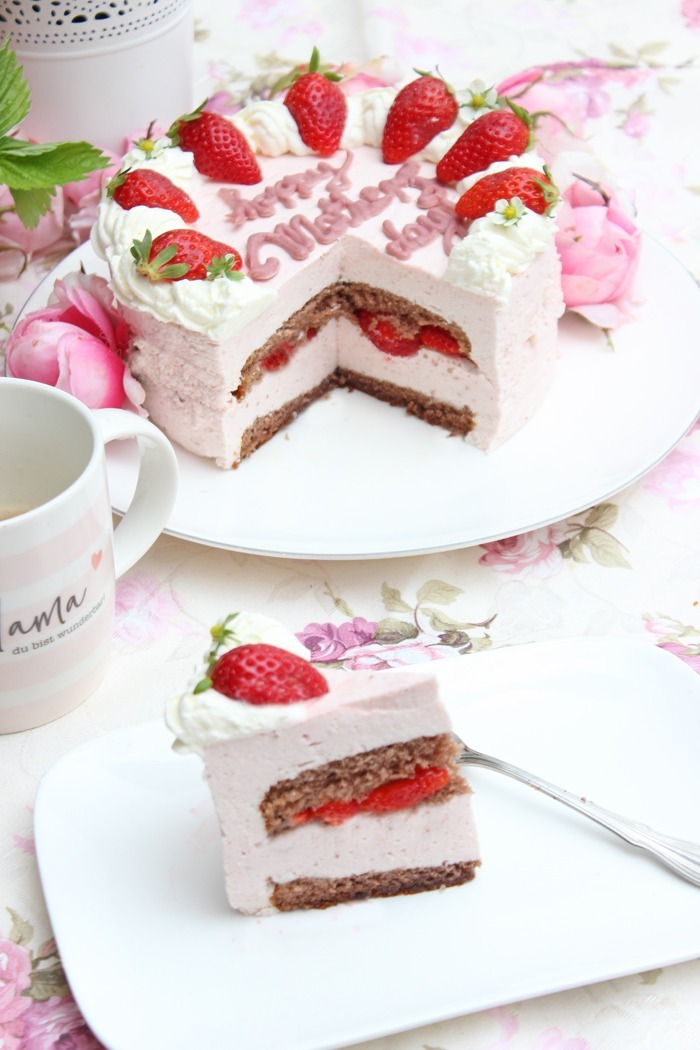 Erdbeermousse torte zum muttertag
