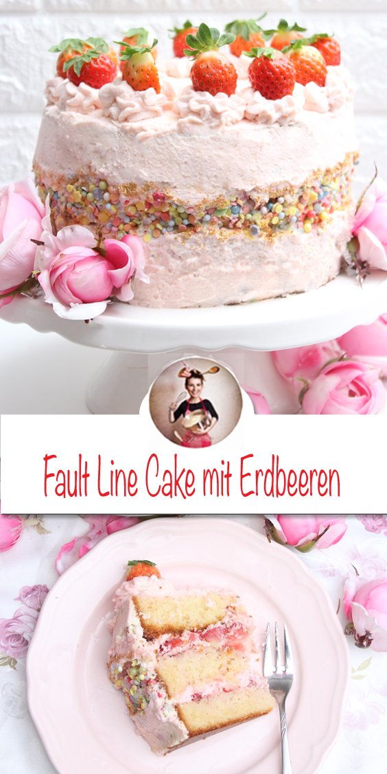 Fault Line Cake mit Erdbeeren Rezept