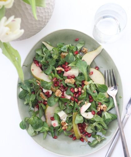IMG Feldsalat Ziegenkäse mit Birne und Granatapfeldressing